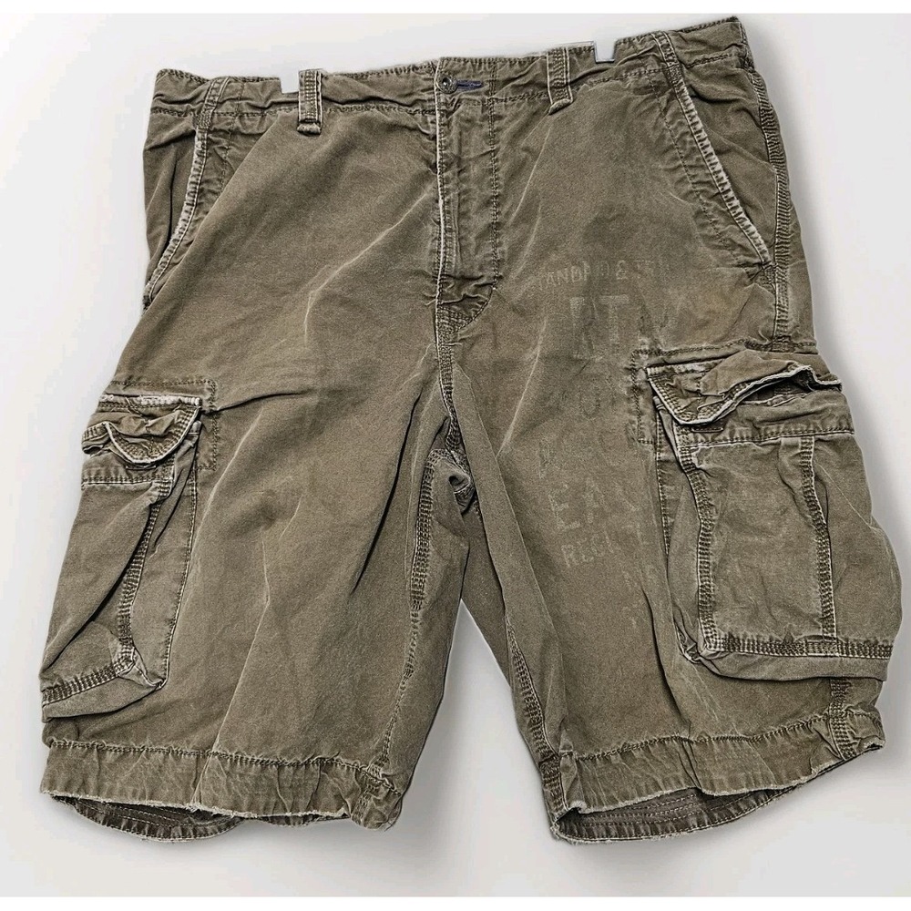 Y2K American Eagle Cargo Shorts Men's 38 Distressed Military Baggy Vintage